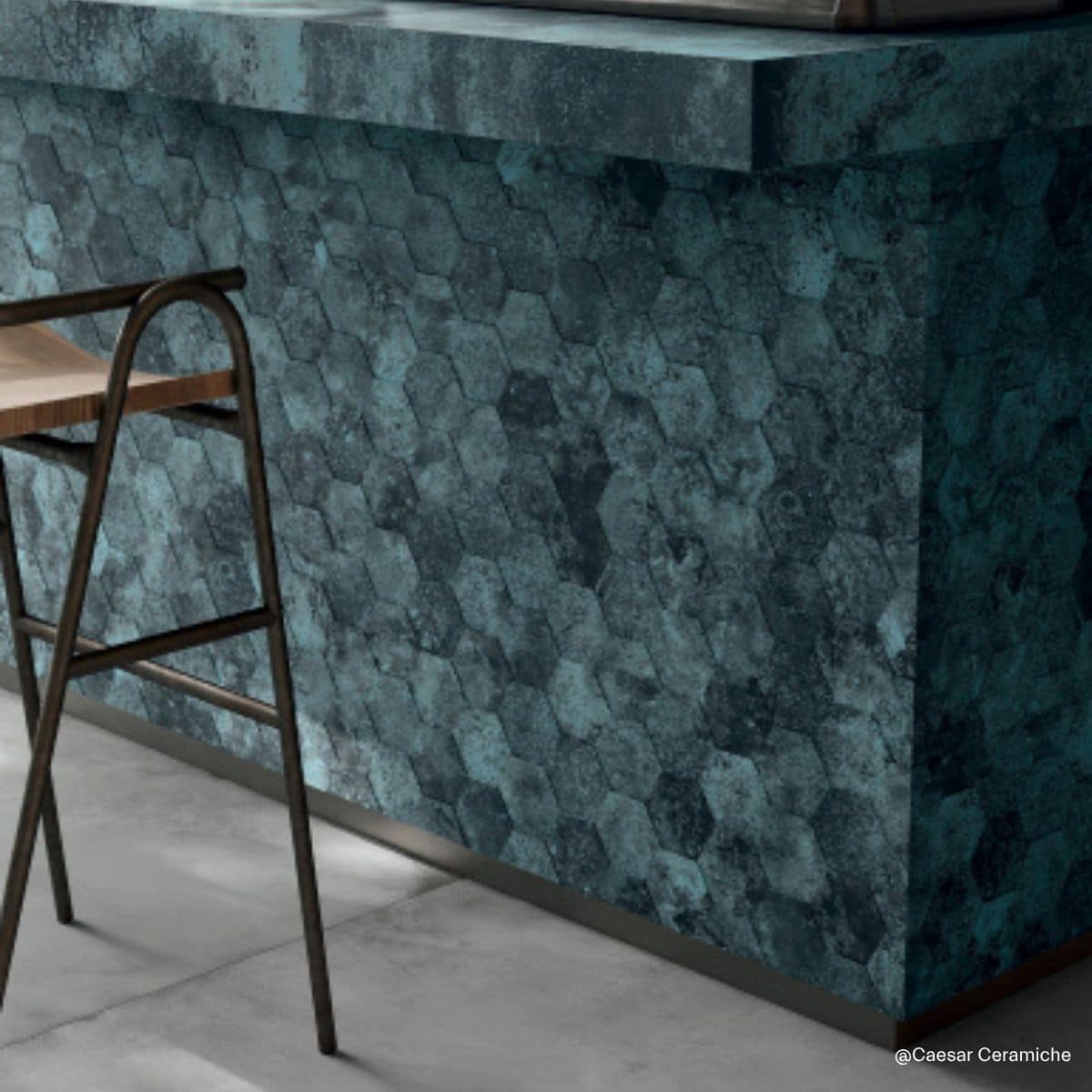 caesar-alchemy Hexagon Wandfliesen in Türkis/Blau Caesar Alchemy