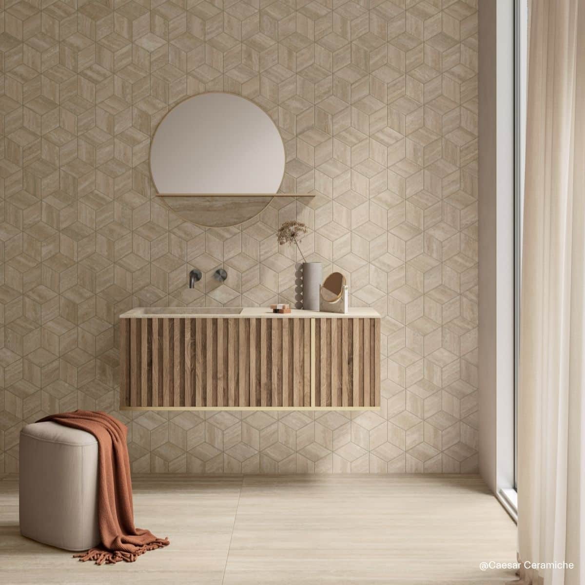 caesar-ceramiche-iconica-classico-verso Hexagon Wandfliesen in sandfarben/beige