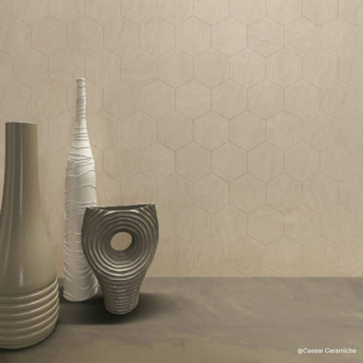 caesar-key_mood Hexagon Wandfliesen in sandfarben/beige