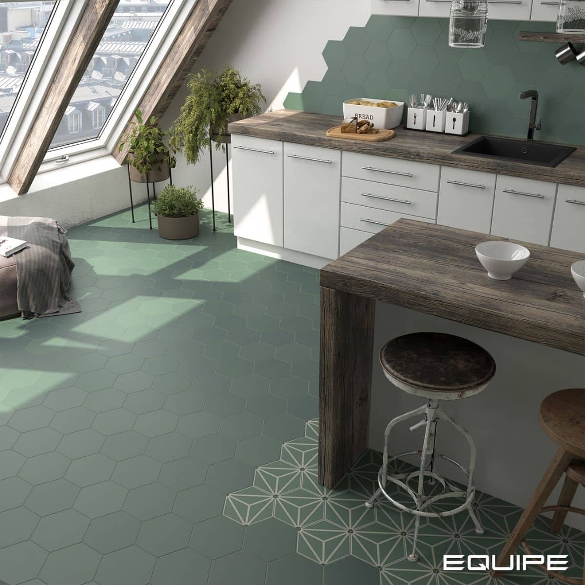 equipe-coimbra-pickle-green-solar Equipe Hexagon Fliesen Coimbra Pickle Green Solar