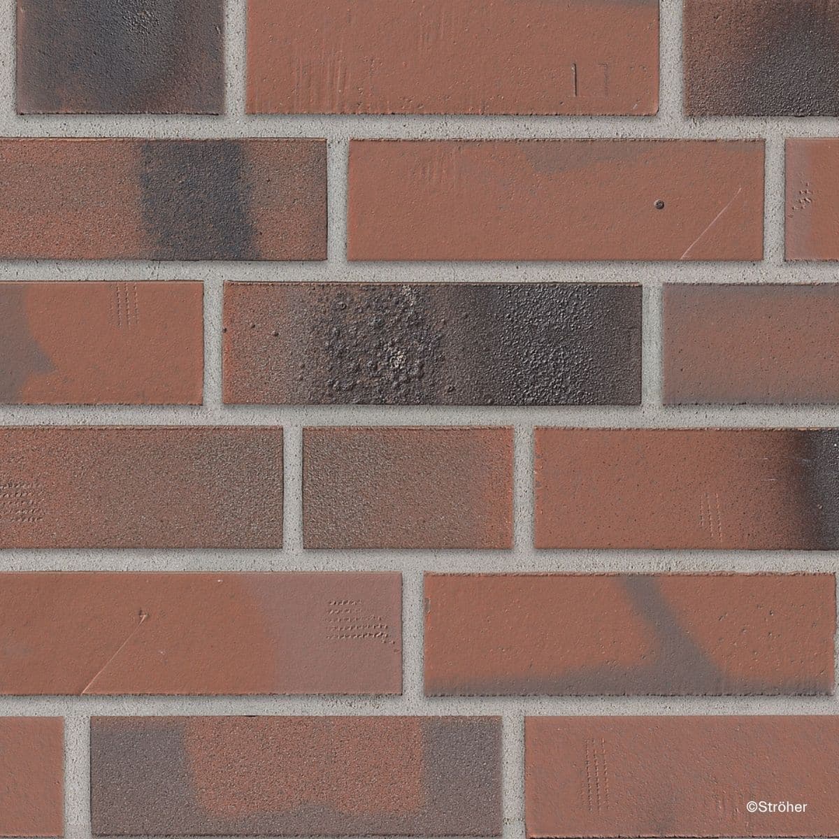 rote Klinkerriemchen aus der Serie Brickwerk von Ströher in der Farbe Flammenrot