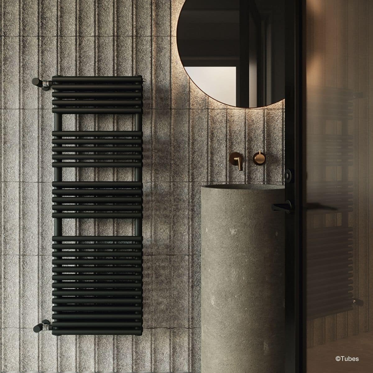 Handtucheizkörper Tubes Bath 25 in Schwarz