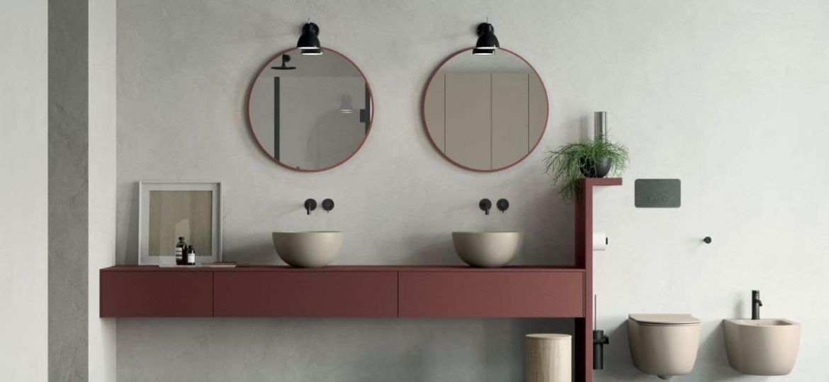 WC im Bad optisch trennen mit REXA Bol Waschtisch