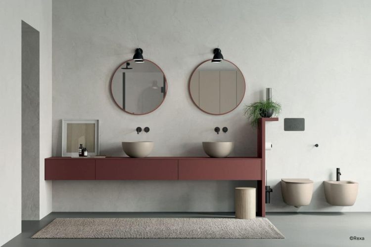 WC im Bad optisch trennen mit REXA Bol Waschtisch