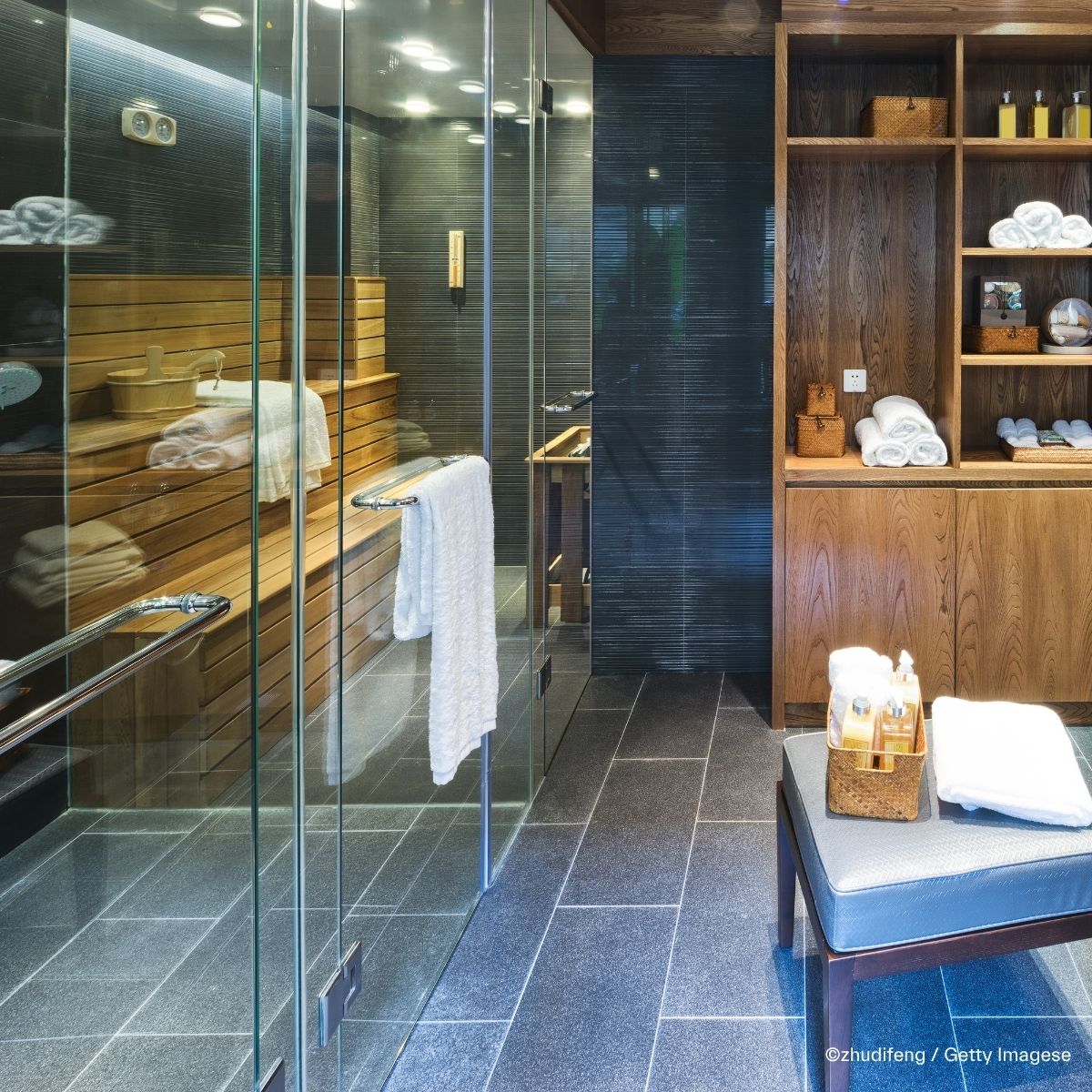 Inspiration f&uuml;r Sauna mit Fliesen