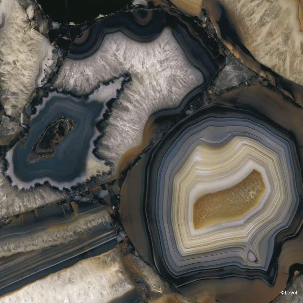 LEVEL Marmi Agate Black Gemstone-Optik-Fliesen